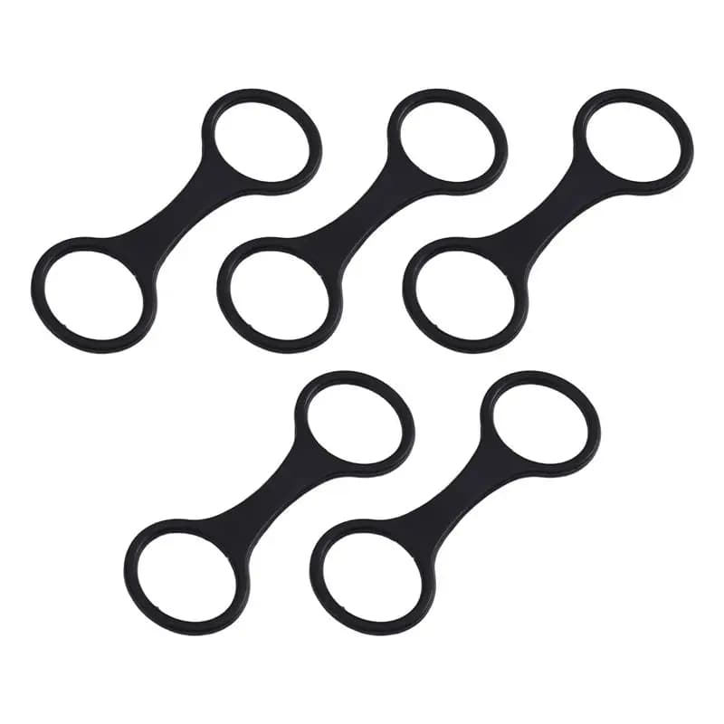 AEB0-5PCS Diving Tube Holder Retainer Clip Silicone Snorkel Strap Black Color Diving All-Dry Keeper Holder Breathing Tube