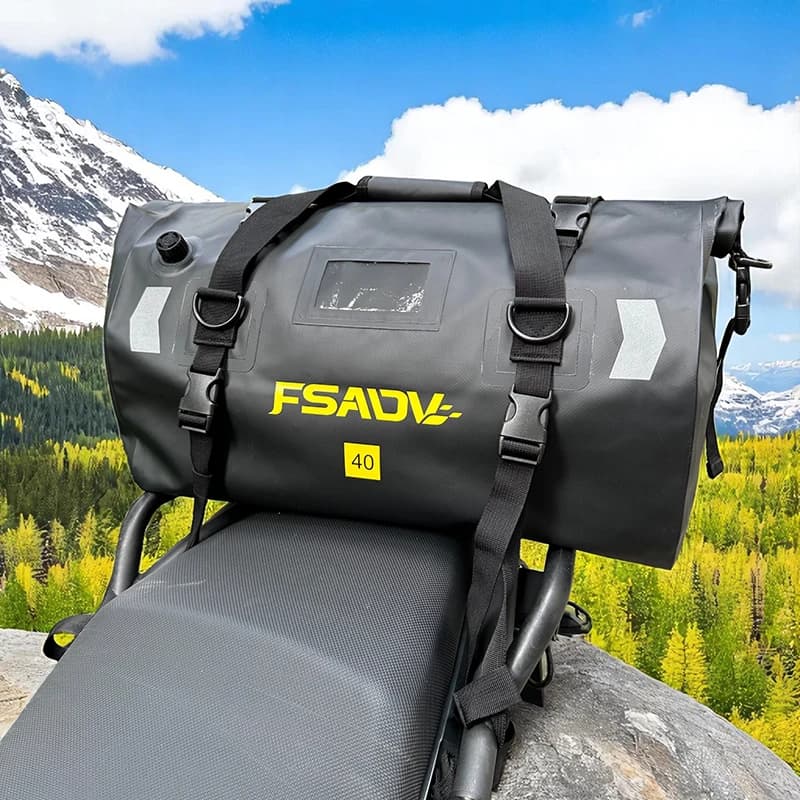 FSADV 40L 66L Motorcycle Bag Waterproof PVC Back Seat Bag Durable Dry Bag Accessories for Back Seat Bag for Motorcycle