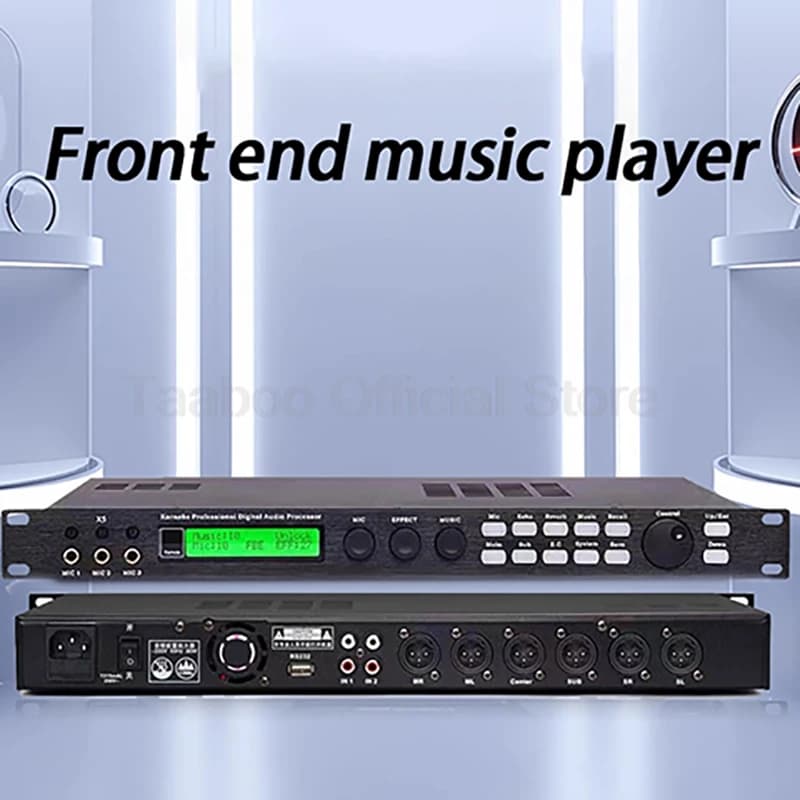 Processore audio digitale Effetto frontale KTV professionale Pre-effetto anti-ulettatura 3 ingressi microfono Reverberatore domestico Karaoke
