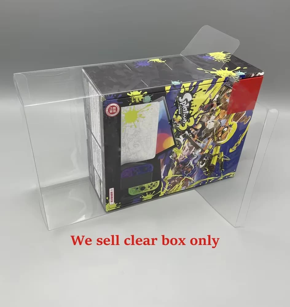 Scatola trasparente per SWITCH NS OLED per Splatoon3, custodia protettiva per esposizione, scatola in plastica PET