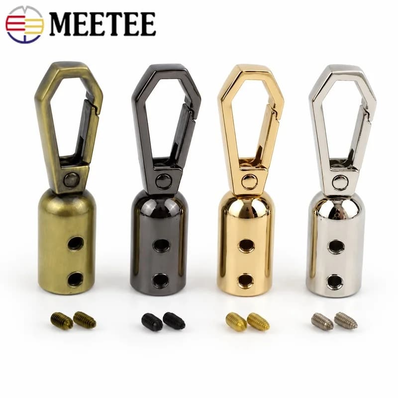 2/4/10Pcs 8.6x46mm Metal Tassel Cap Clasp Hook for Handbag Strap Hanger Cord Lock Stopper DIY Leather Craft Hardware Accessory