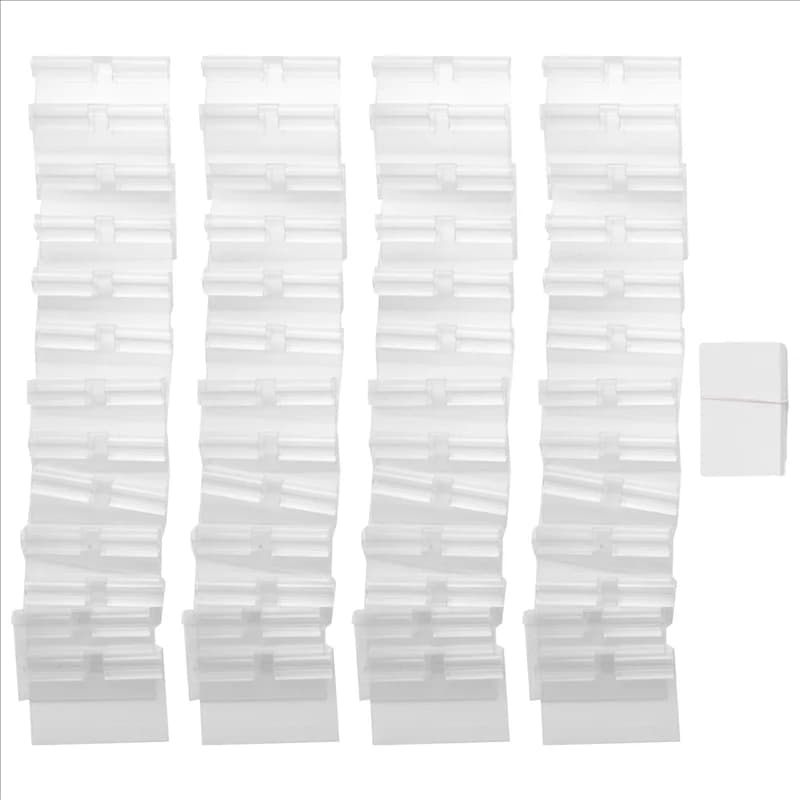 AB46-300Pcs Portaetichette in plastica trasparente, clip per etichette da scaffale, portaetichette rimovibile per etichette per contenitori e cestini