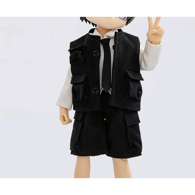Modello di Abbigliamento in Scala 1/12 per Soldato Maschio: Gilet Nero, Kaki, Arancione, Camicia Bianca, Pantaloncini Neri per Figure Giocattolo da 6 Pollici
