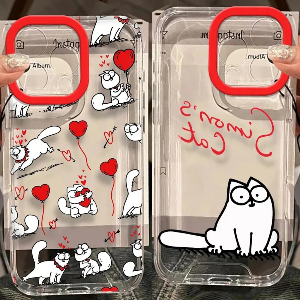 Cute S-Simons Cat Fun Phone Case For Xiaomi Redmi Note K60 15C 15 14 13 12 12C 11 10 10C 13C 10X K50 Pro Plus Ultra 4G 5G Cover