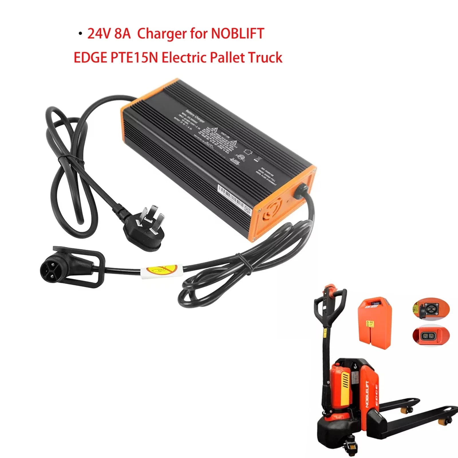 Caricabatteria al litio 24V 8A per jack elettrico per pallet NOBLIFT EDGE PTE15N Nuovo