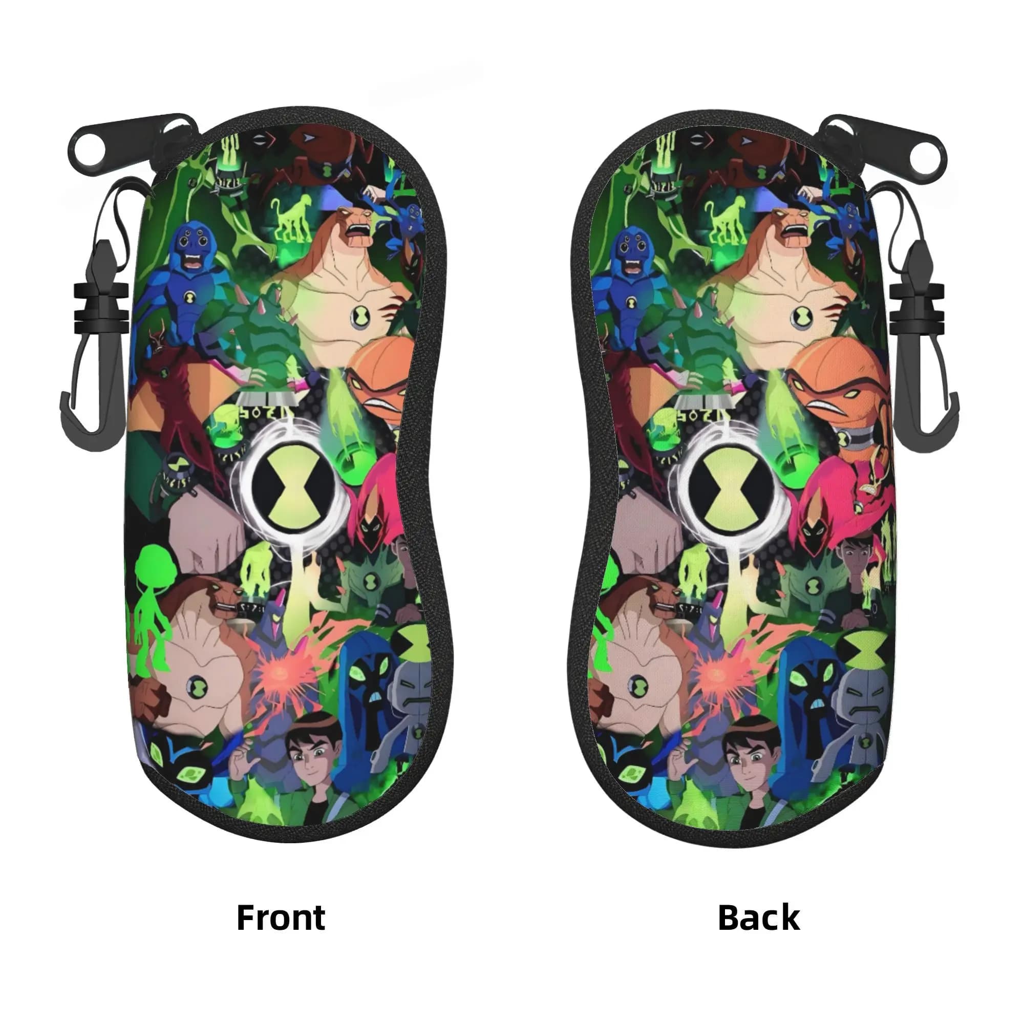 Ben 10 Alien Ben Tennyson Omnitrix Game Glasses Case Cover Unisex Sunglasses Case Classic Zip Eyewear Eyeglass Protector