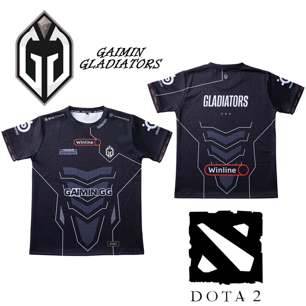 DOTA2 Esports Club Gaimin Gladiators 2025 Maglie Tute da allenamento T-shirt personalizzate per giocatori Top streetwear oversize da uomo