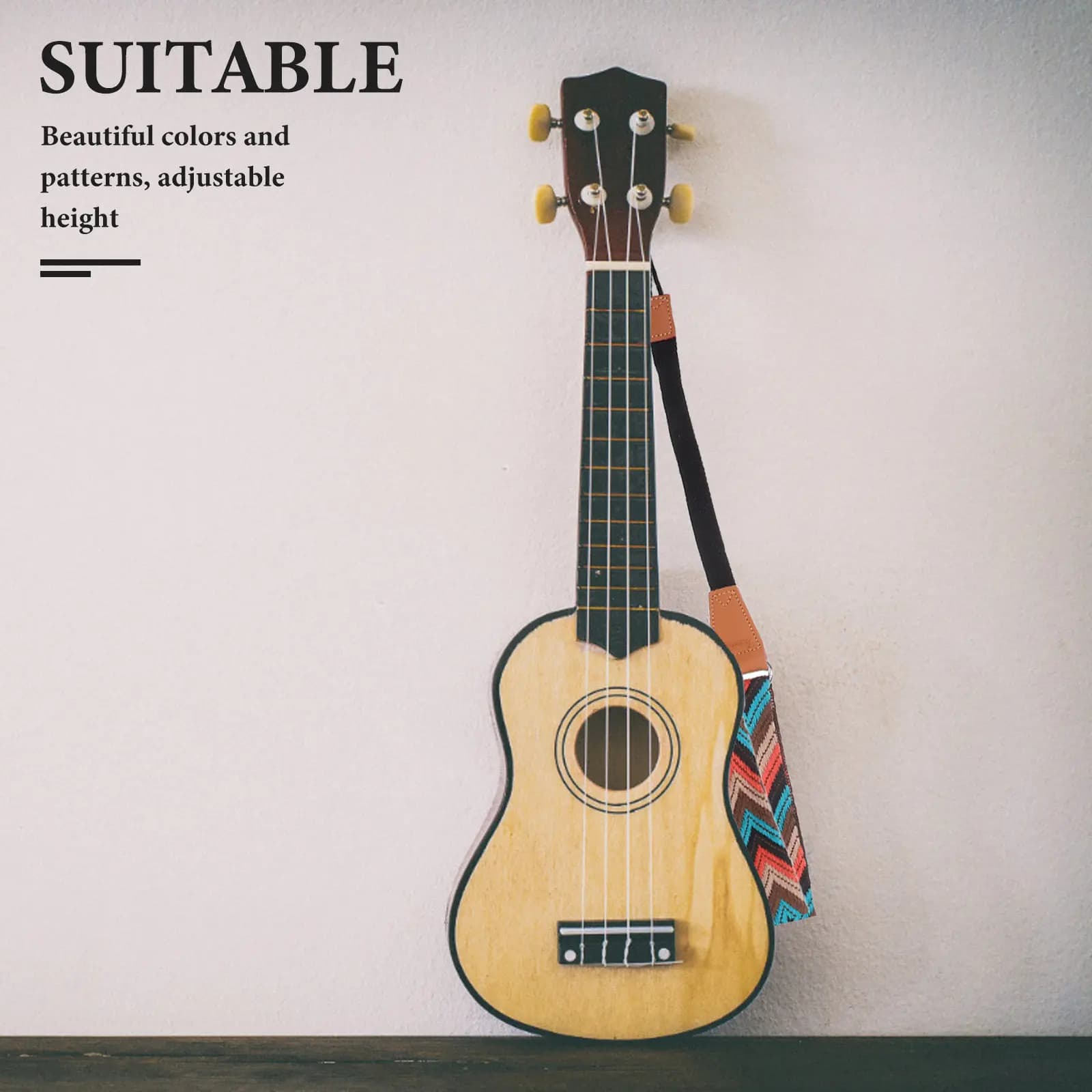 Tracolla per Ukulele Regolabile a Doppia Treccia Morbida e Confortevole, Accessorio per Strumento Musicale Adatto a Ukulele da 21, 23, 26 Pollici