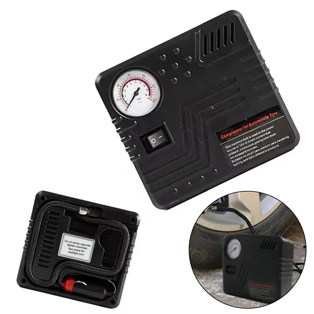 Gonfiatore automatico per pneumatici con pompa d'aria di emergenza per auto 12V con accendisigari velocità di pressione di gonfiaggio portatile compatta ad alto manometro P G6Y7