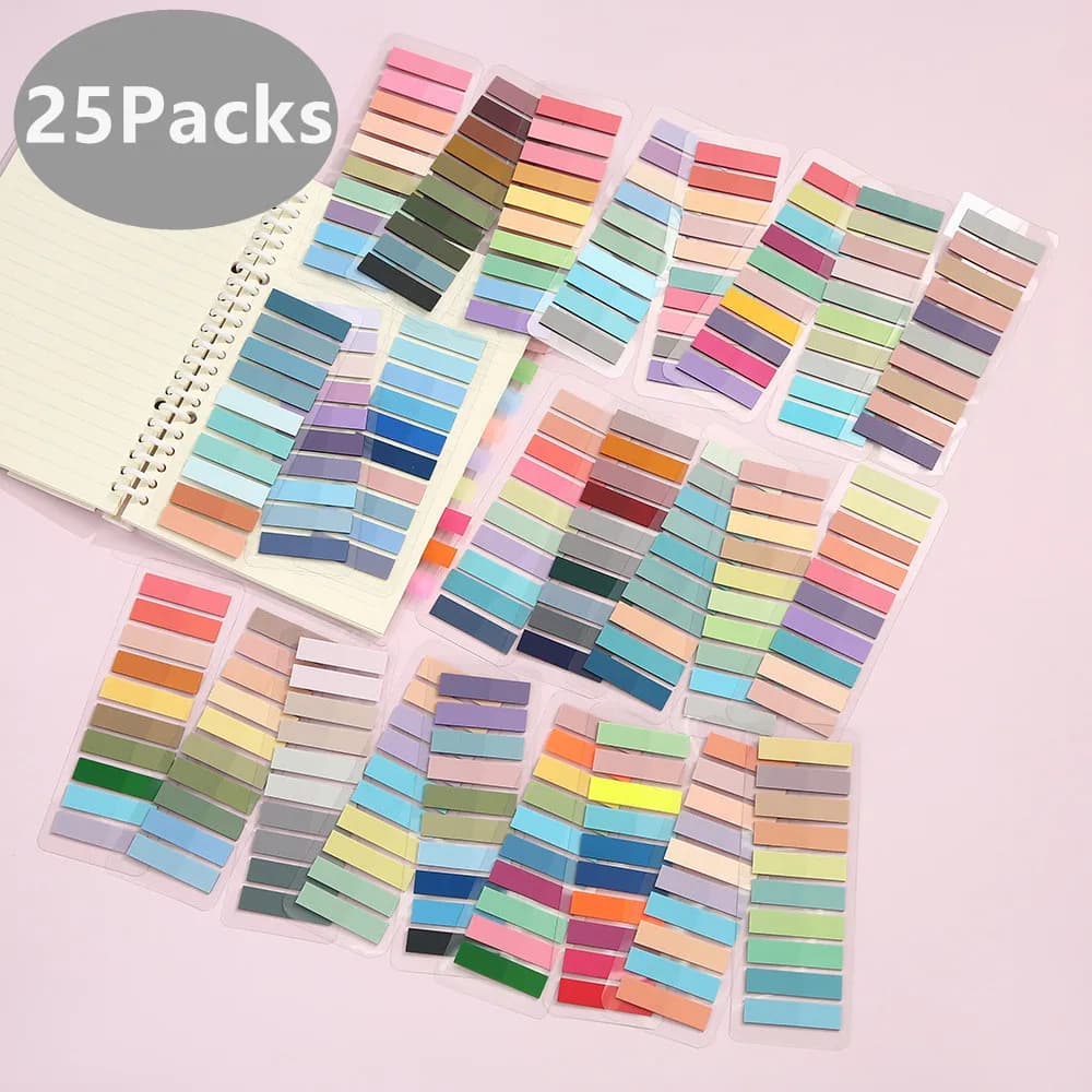25Packs/Set Transparent Sticky Notes Self-Adhesive BookMarker Annotation Reading Book Clear Tab Kawaii Cute Stationery