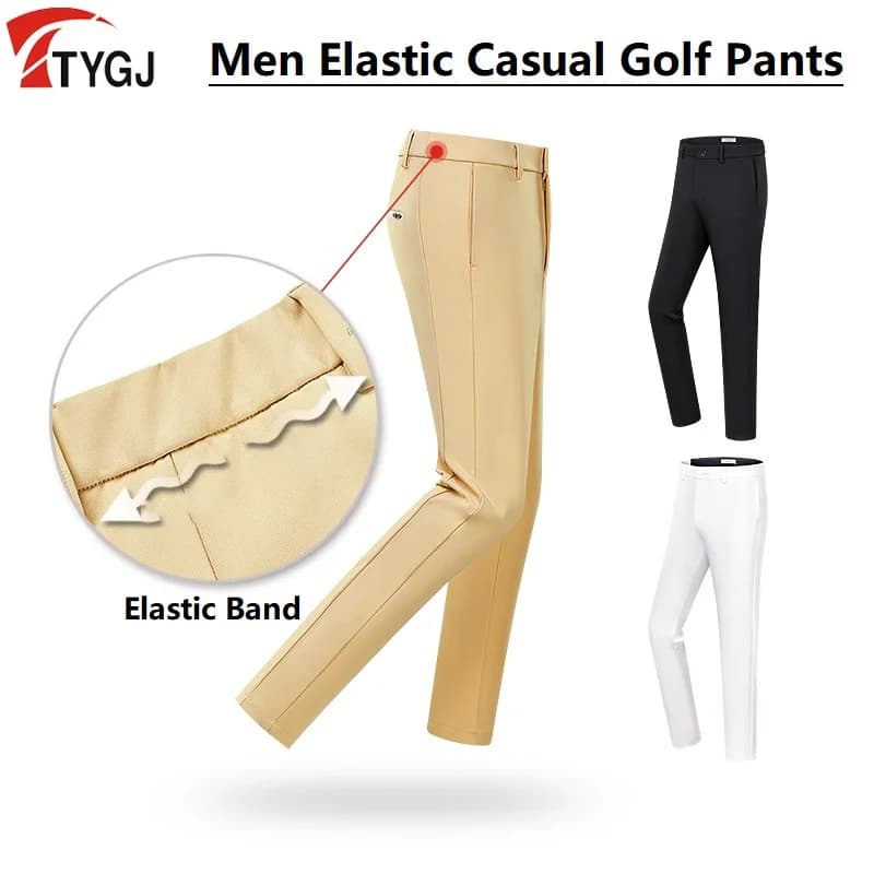 TTYGJ Abbigliamento da golf primavera autunno Pantaloni da pallina da golf da uomo Pantaloni sportivi elastici impermeabili Pantaloni da lavoro dritti maschili per il tempo libero