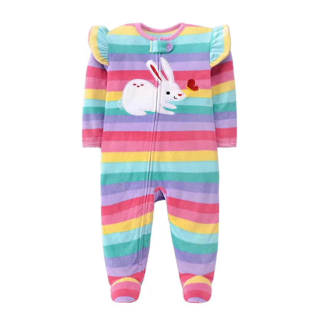 Baby Girl Rompers Clothes Autumn Spring Zipper Fleece Warm Newborn Infants Pajamas Outfit Animal Jumpsuit Clothing 0 -12 M