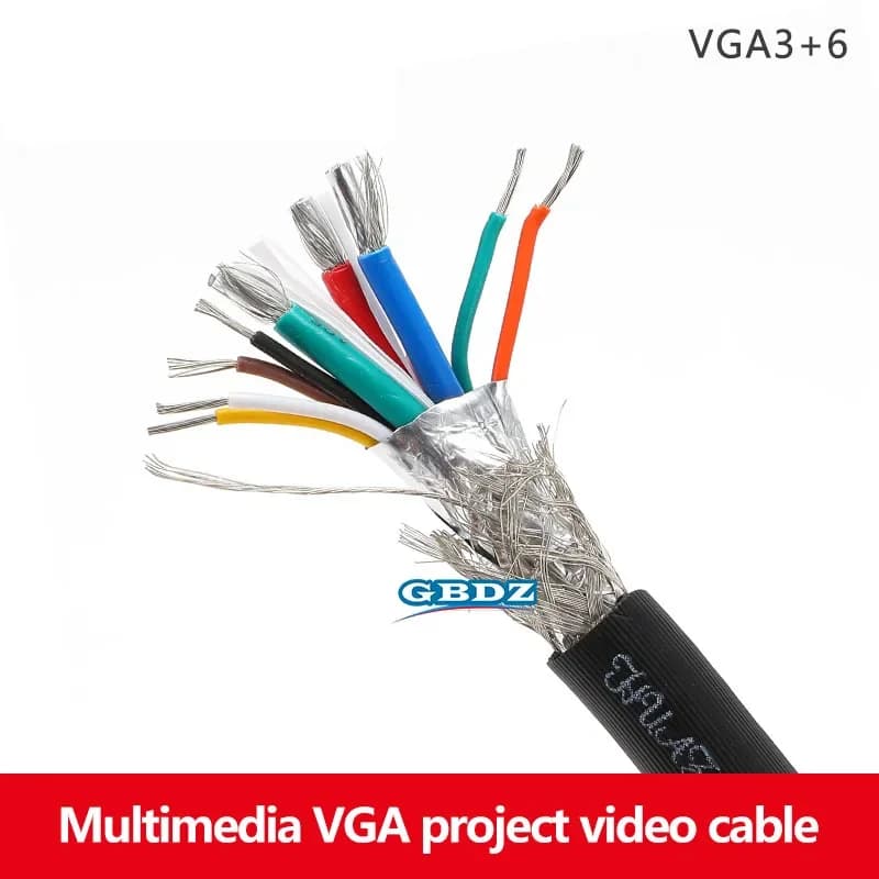 Multimediale VGA 3 + 6 Proiettore per computer ad alta definizione Cavo di segnale in rame da 50 Ohm Sala conferenze Cavo VGA per schermo grande SYV50-5