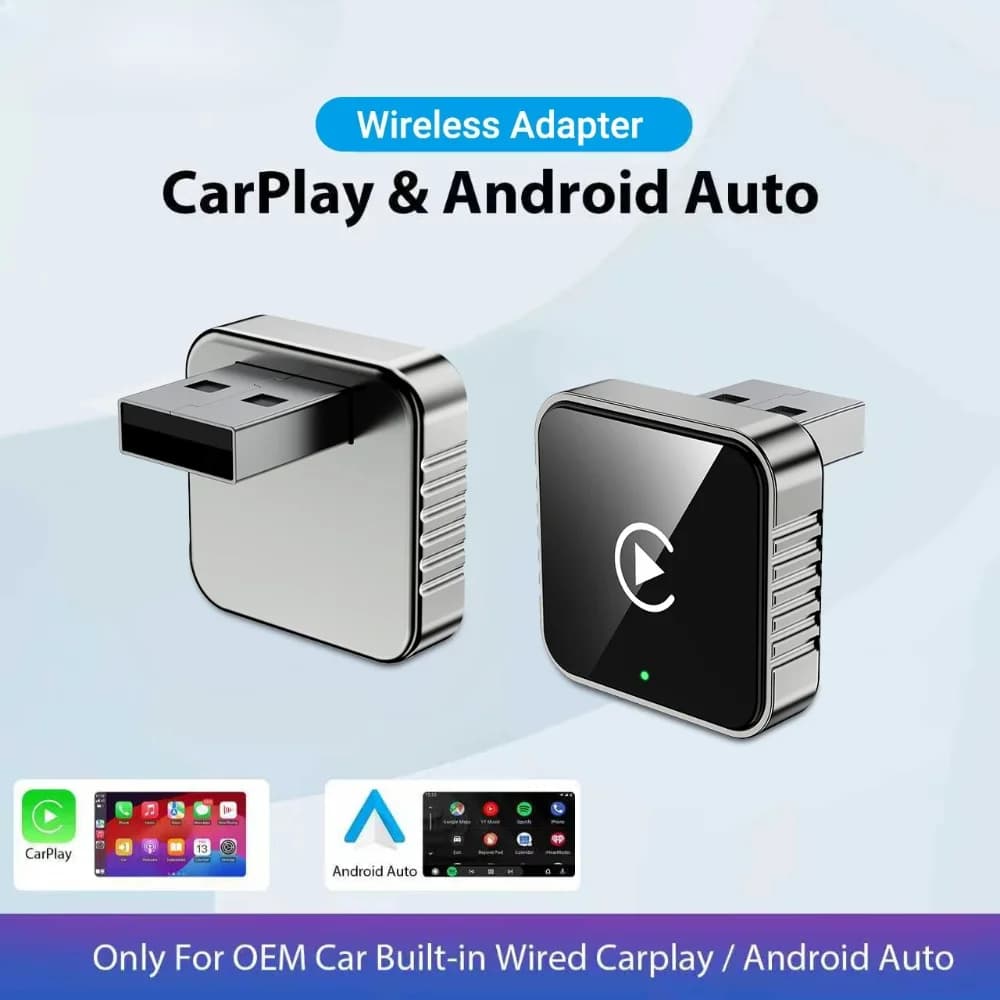 2 in1 Wired To Wireless CarPlay Android Auto Adapter for OEM Car Stereo with USB Dongle Smart Mini Box Plug and Play Blueto