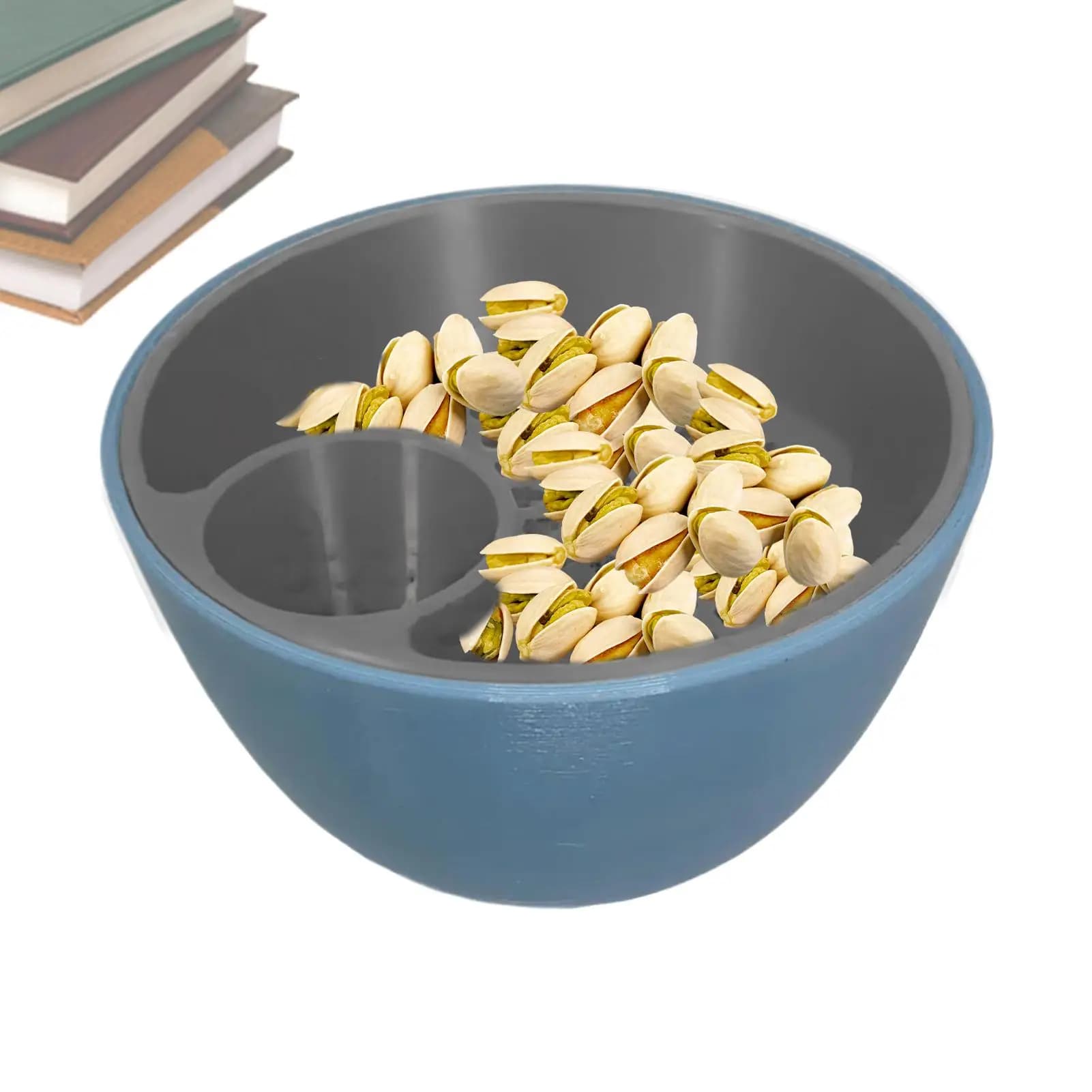 Ciotola per snack Ciotola per snack 2 in 1 Organizzatore per frutta secca Piatto da portata a doppio strato stampato in 3D con contenitore a conchiglia
