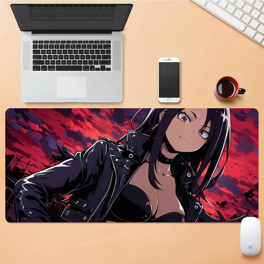 Elegante tappetino per mouse con ragazza anime, tappetino da scrivania carino HD, tappetino esteso per tastiera da gioco, tappetino per mouse XXL da 90x40 cm
