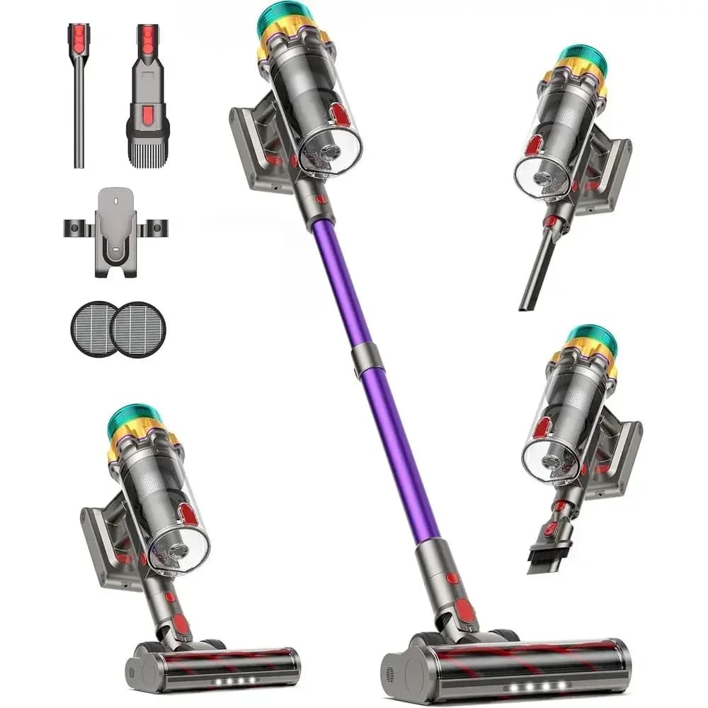 650W 55KPA Powerful Cordless Stick Vacuum Cleaner with Extra-Large Dust Cup, 65-Minute Run Time, Ideal for Home and Pet Hair Rem