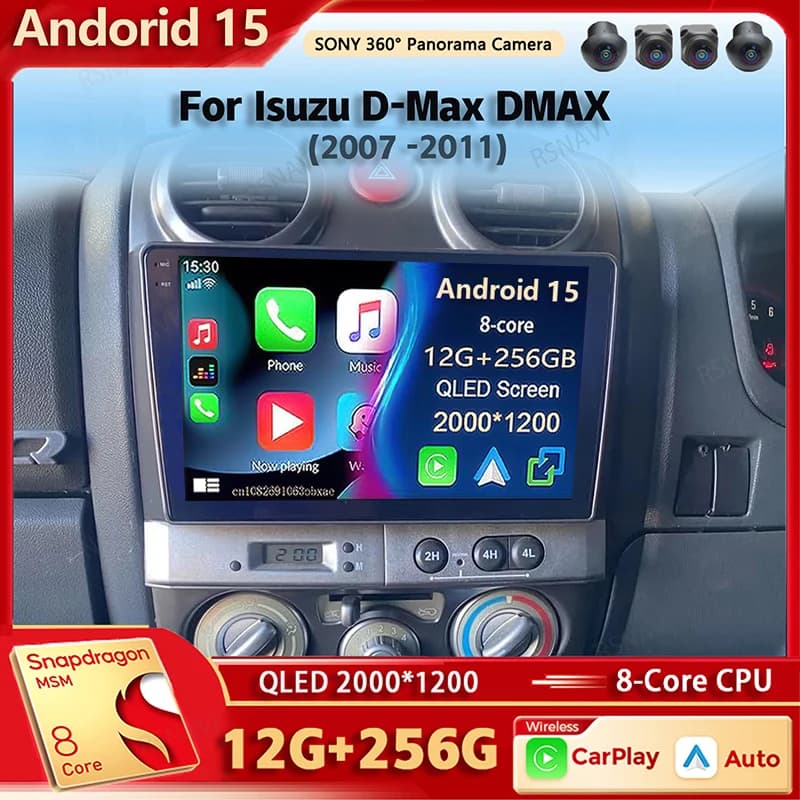 Android 15 Qualcomm Autoradio Lettore Multimediale Per Isuzu D-Max DMAX 2007 2008 2009 2010 2011 Auto Carplay Car Stereo BT wifi + 4G