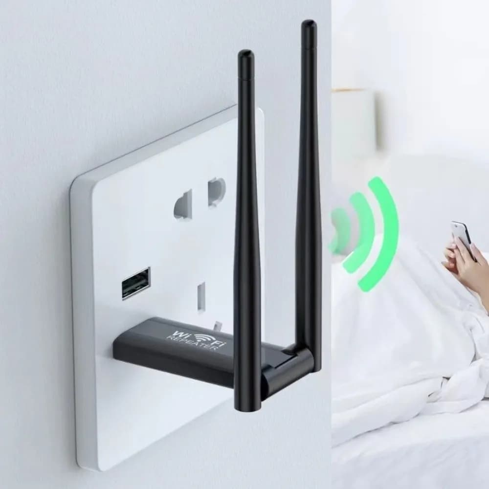 Plastic WiFi Signal Amplifier 300Mbps Speed Signal Enhancement WiFi Repeater USB Connection WiFi Extender Network Expansion