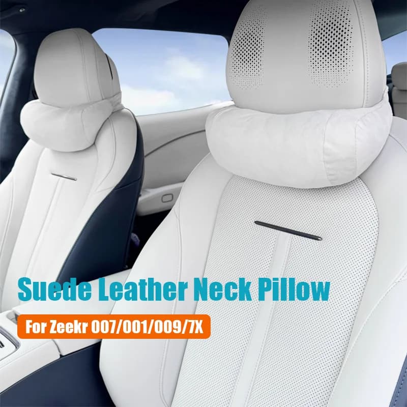 Per Geely ZEEKR X 007 7X Sedile sportivo Poggiatesta Cinghia nascosta Cuscino per il collo dell'auto Cuscino in pelle scamosciata Alcantara Cuscino di supporto lombare