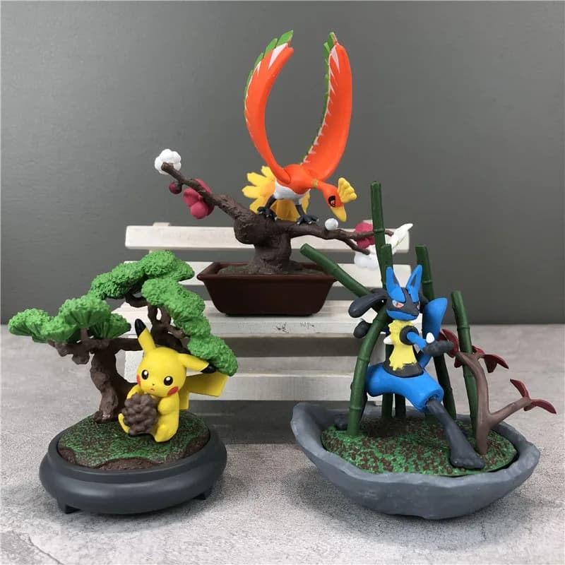 ReMent Collezione Pokemon Bonsai Blind Box - Modellini Pikachu, Mawile, Ho-Oh - Statuette Anime da Collezione per Scrivania