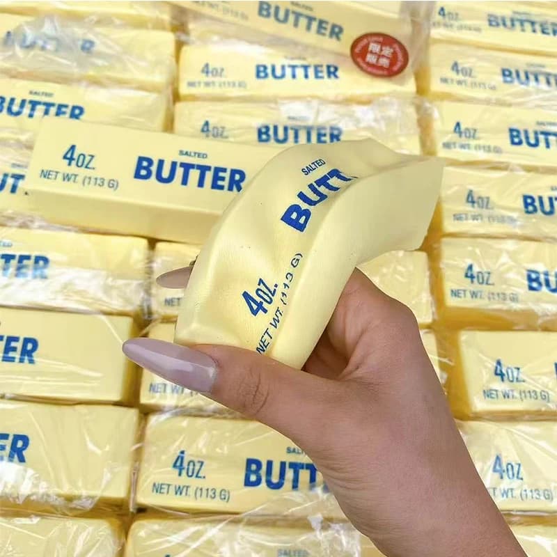 Butter Stick Squishy Fidget Toys Elastic Cheese Stick Funny Squeeze Prank Toy Stress Anxiety Relief Game