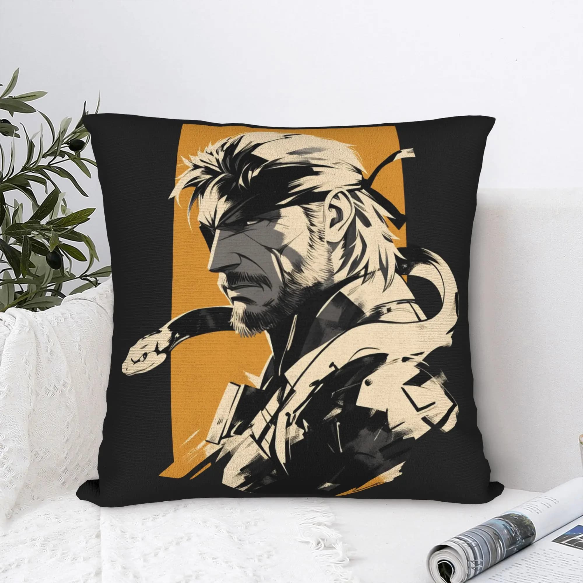 Pillow Case Fanart MGS Gaming Soft Pillow Cover For Sofa Car Home Decor Kawaii Pillowcases