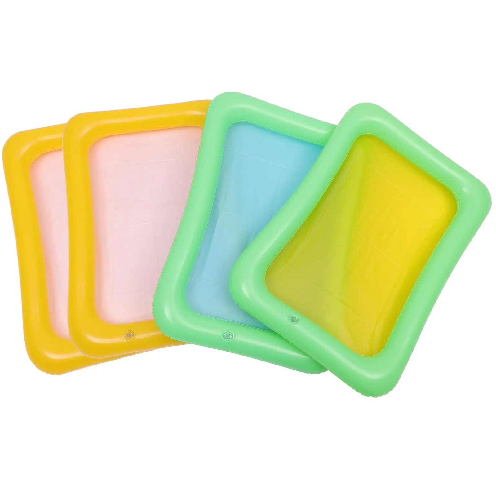 4 stampi per sabbia riempibili con aria, in PVC di alta qualità, facili da riempire con ghiaccio o cibo, superficie liscia, sicuri per i più piccoli, per giocare sulla sabbia in spiaggia