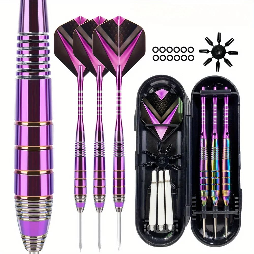 Freccette Set di punte in metallo 3 Albero in alluminio Freccette in metallo Set di punte in acciaio per freccette professionali Extra 3 Voli per freccette 3 Sostituisci aste in plastica