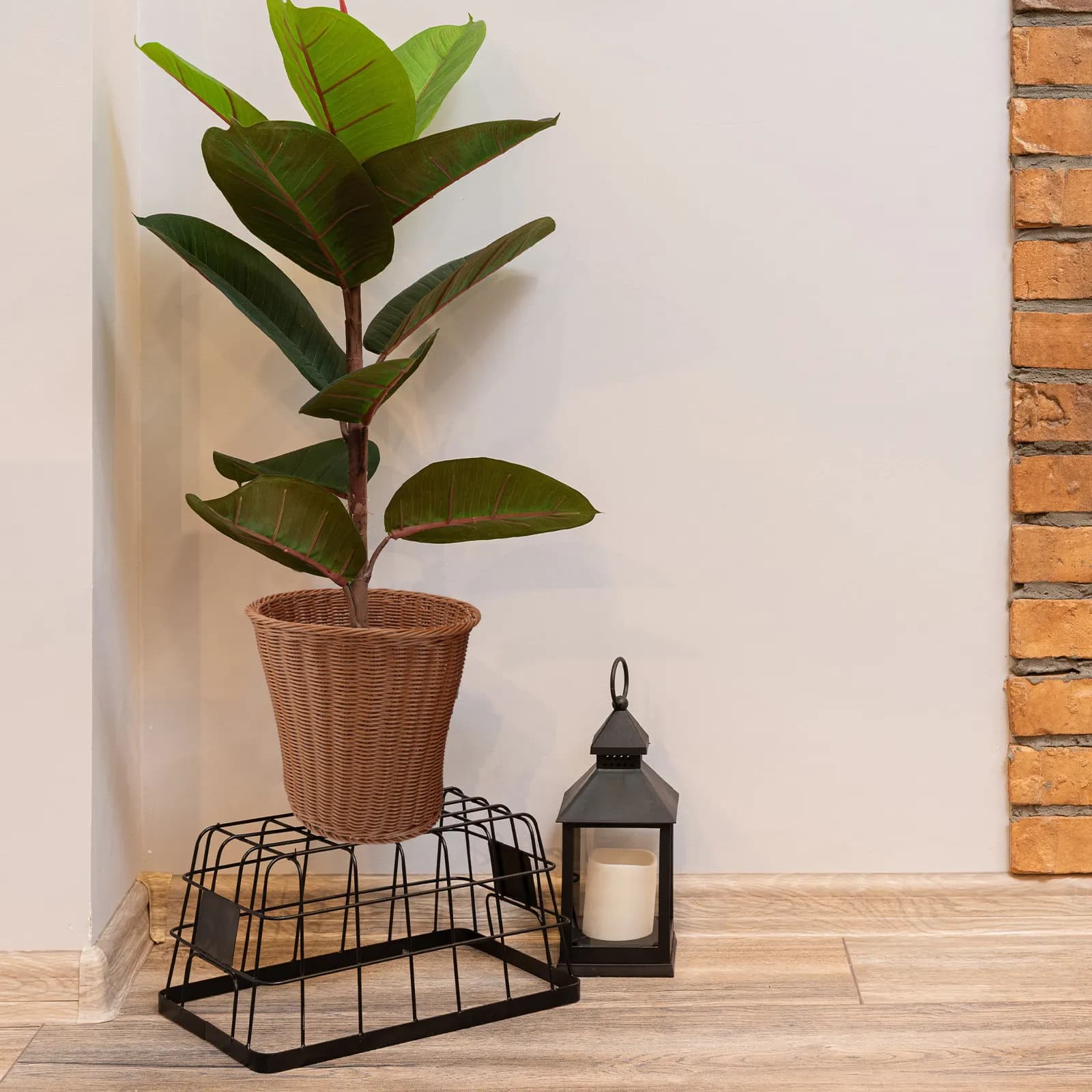 Cestino per Rifiuti in Rattan Intrecciato, Contenitore Creativo Leggero e Compatto, Elegante Decorazione per la Casa, Bidone per Rifiuti e Oggetti Vari