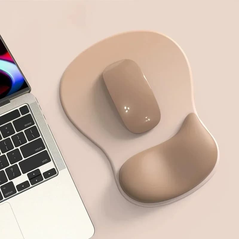 Tappetino per Mouse Ergonomico con Poggiapolsi in Gel, Supporto Antidolorifico, Superficie Liscia Antiscivolo, Base in PU per Laptop, PC, Ufficio e Gaming