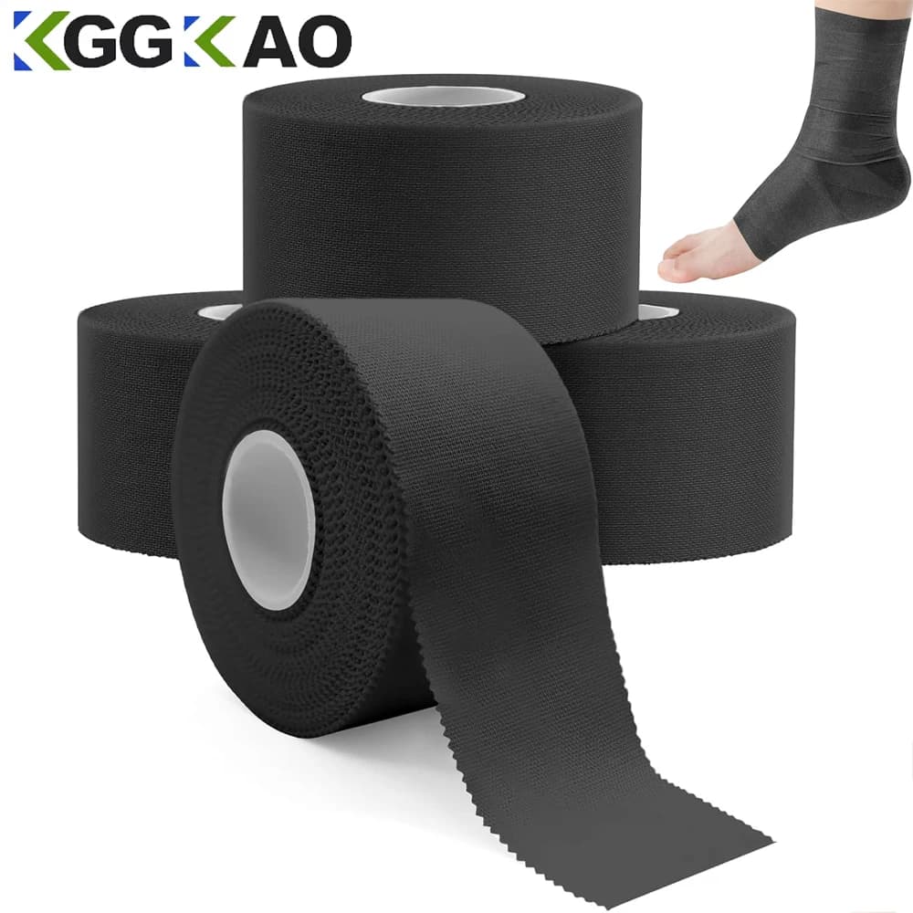 1 rotolo di nastro pre-avvolgente OK TAPE: fascia intima in schiuma atletica per lo sport, protezione per caviglie, polsi, mani e ginocchia, nero
