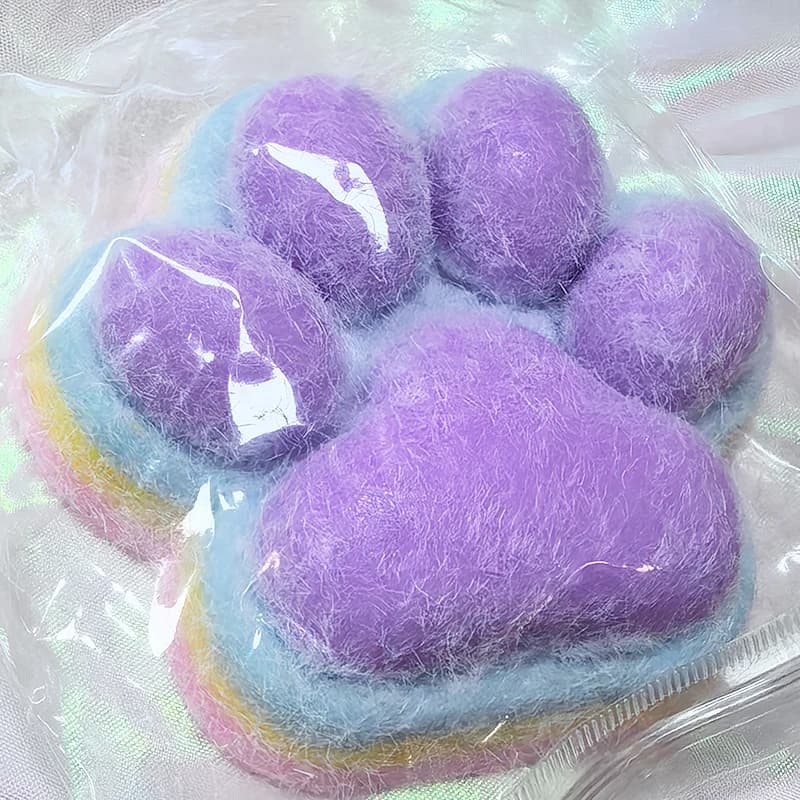12cm Gradient Color Cat Paw Squishy Toy Slow Rising Soft Squeeze Pinch Fidget Sensory Toy Stress Relief Decompression Gift for Kids Adults