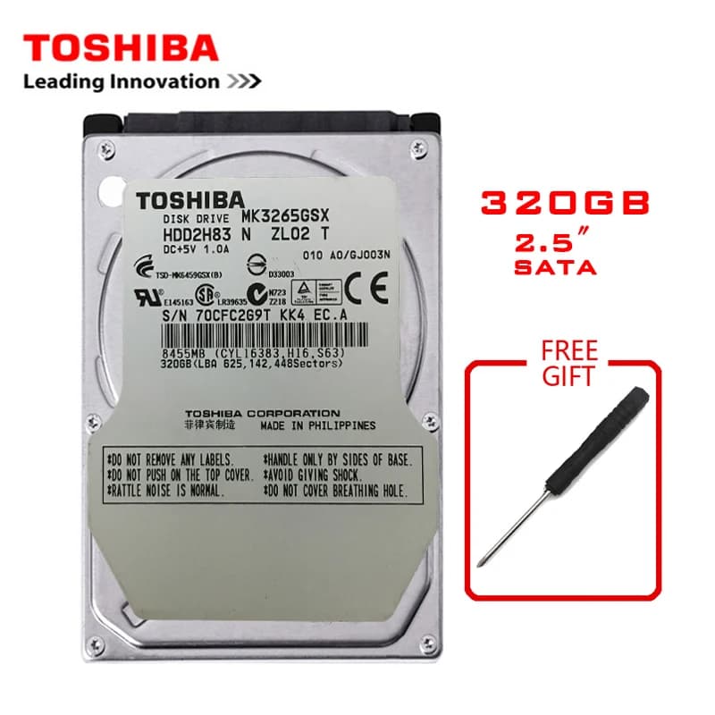 LS Toshiba 2.5" SATA2 250G 320GB Disco rigido integrato 5400 giri/min Disco Duro Interno Adatto per laptop
