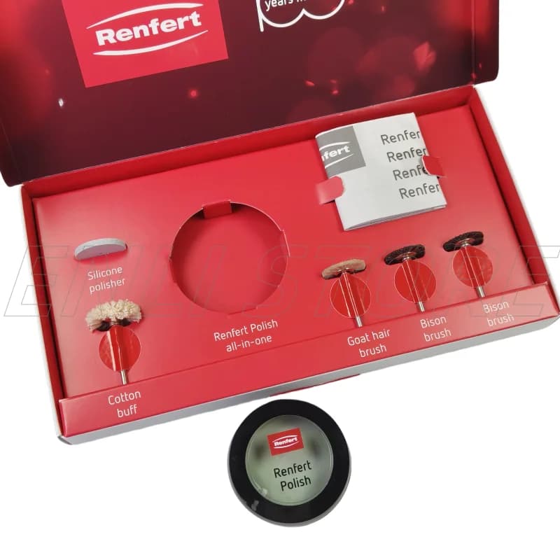 Renfert 18g Dentale AII-in-one Pasta per lucidatura diamantata Sbiancamento dei denti con lucidatore in silicone Spazzola per capelli di capra Odontoiatria LabTool