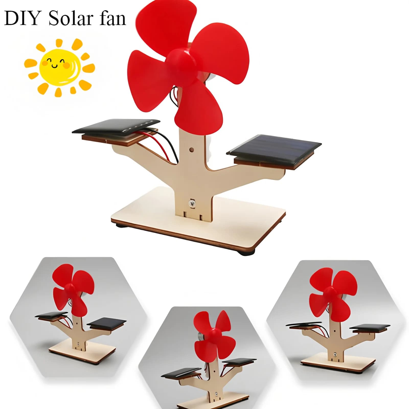 Ventagli solari, modelli di assemblaggio artigianali fai-da-te per bambini, puzzle in legno 3D, esperimenti scientifici educativi Regali per bambini