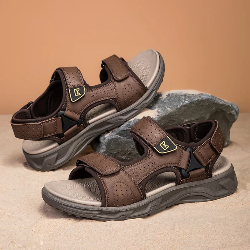 Men's Summer Sandals Breathable with Open Toe, Comfortable, Soft, Lightweight, Anti-slip, Casual with Lash Closure, Beach Shoes