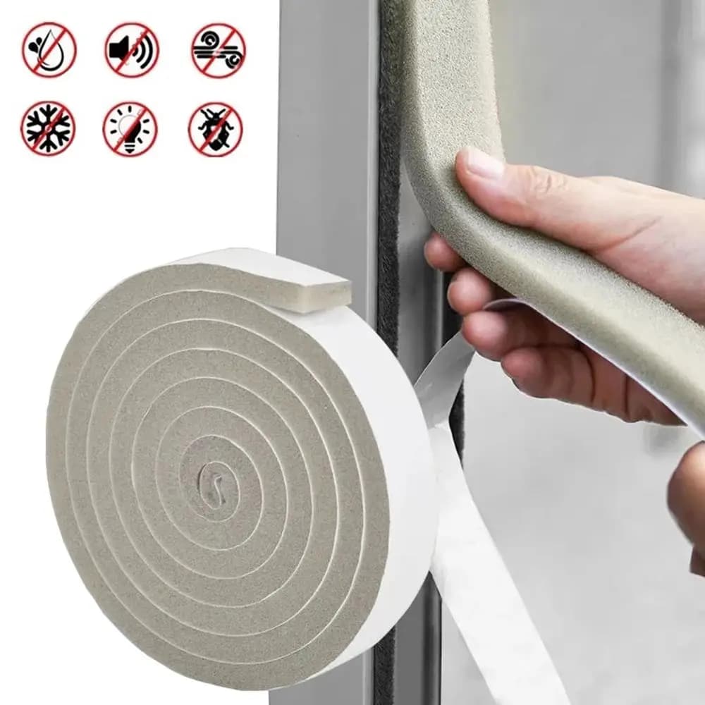 2 m/rotolo schiuma porta finestra guarnizione striscia guarnizione spugna autoadesiva insonorizzata antivento antipolvere paraspifferi nastro isolante