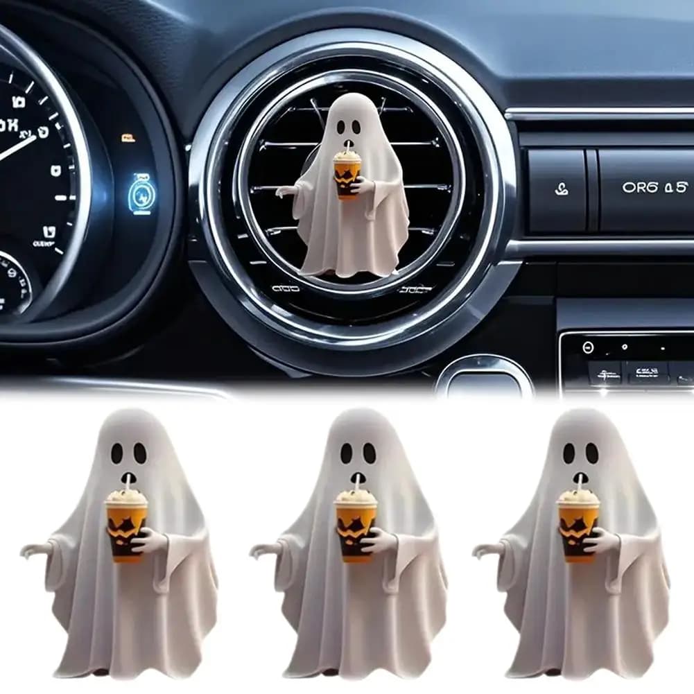 1/2/3/4pcs Halloween Fantasma Auto Uscita Aria Profumo Decorazione Clip Del Fumetto Interni Auto Aromaterapia Deodoranti Diffusore Accessor