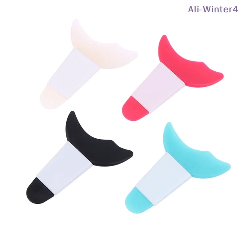 (Winter4) Set of 5 Eyeliner Prints, Eyeliner Makeup Tool, Silicone Brush for Mascara, Protective Eyeliner Application