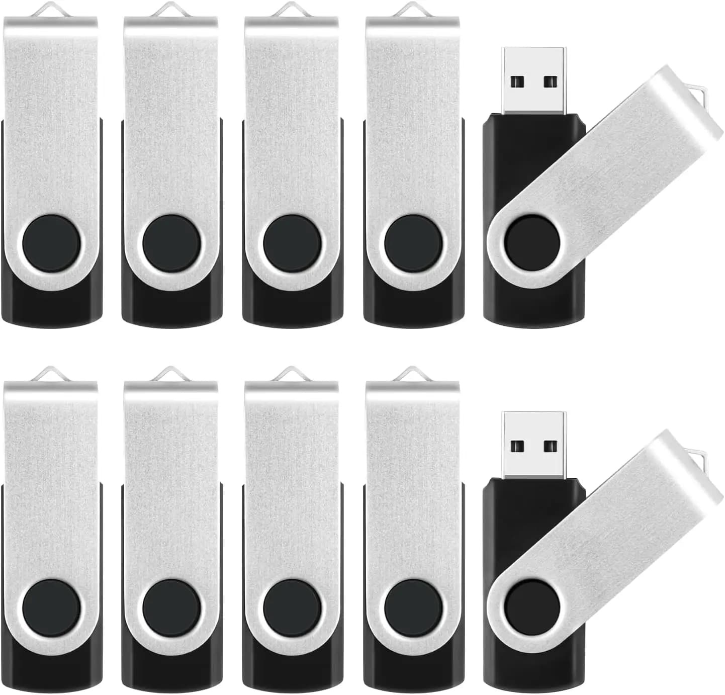Confezione da 10 Chiavette USB da 8GB con Design Girevole, Penne USB 2.0 per Archiviazione e Backup Dati