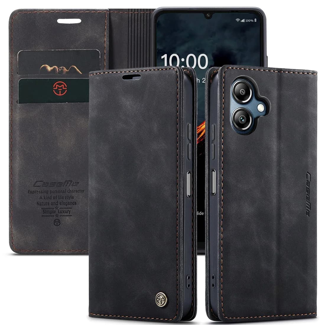 Per Samsung Galaxy A06 4G 2024, custodia Fold6, custodia Folio in pelle PU antiurto con portacarte Cavalletto con blocco RFID