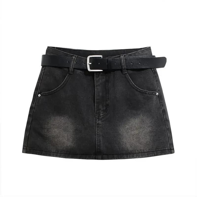 Gyaru Women's Miniskirt High Waist jeans Y2k Vintage Streetwear Luxury Korean Fashion A Line Women's Short jeans skirts