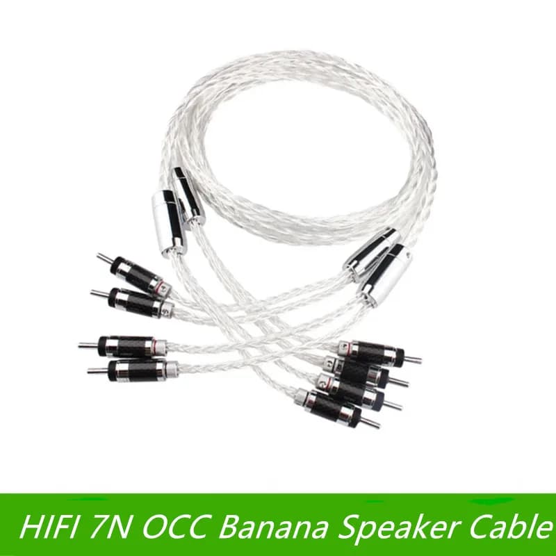 8AG banana speaker amplifier cables High Performance 7N OCC Audio Speaker Audio Cable Silver Plated 1m 2m 5m
