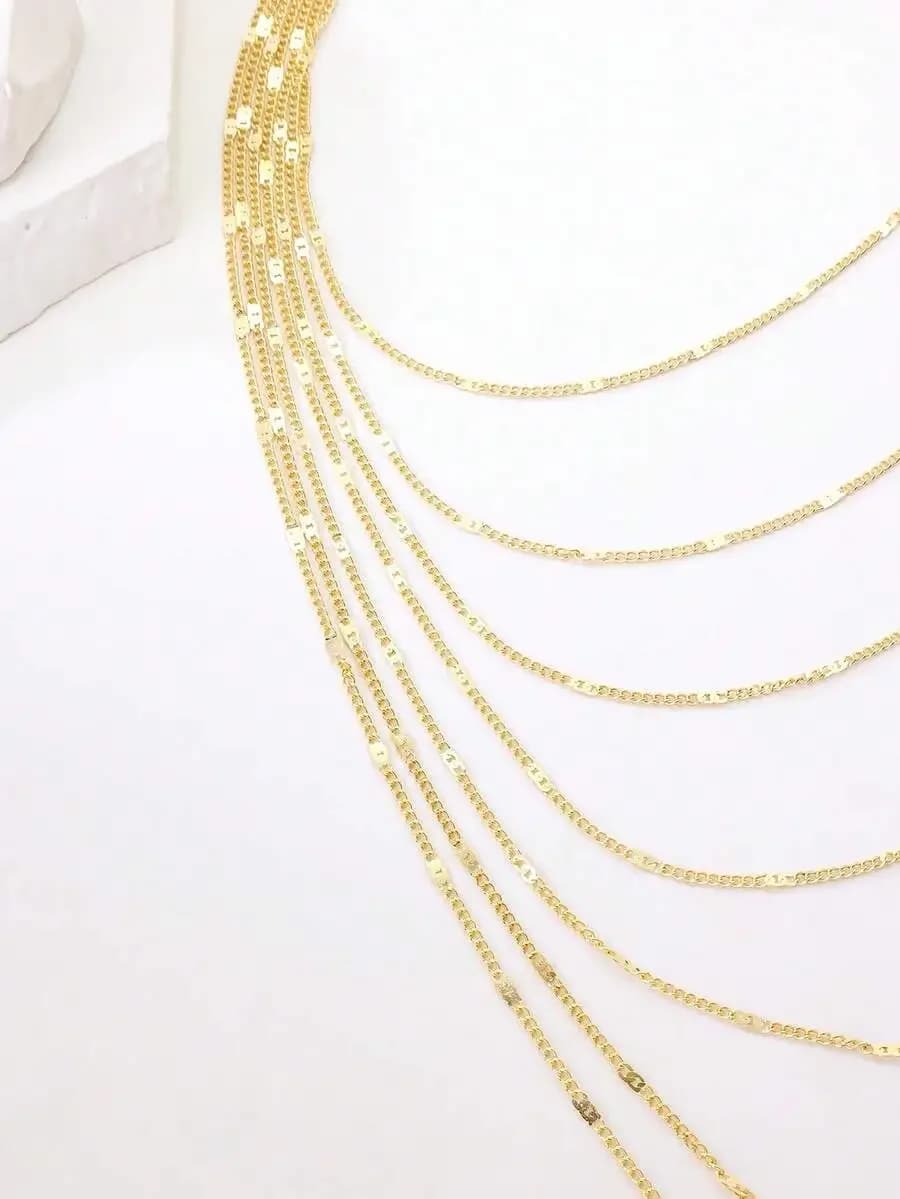 Multi-Layer Chain Necklace For Women Fashion Layered Chains Jewelry