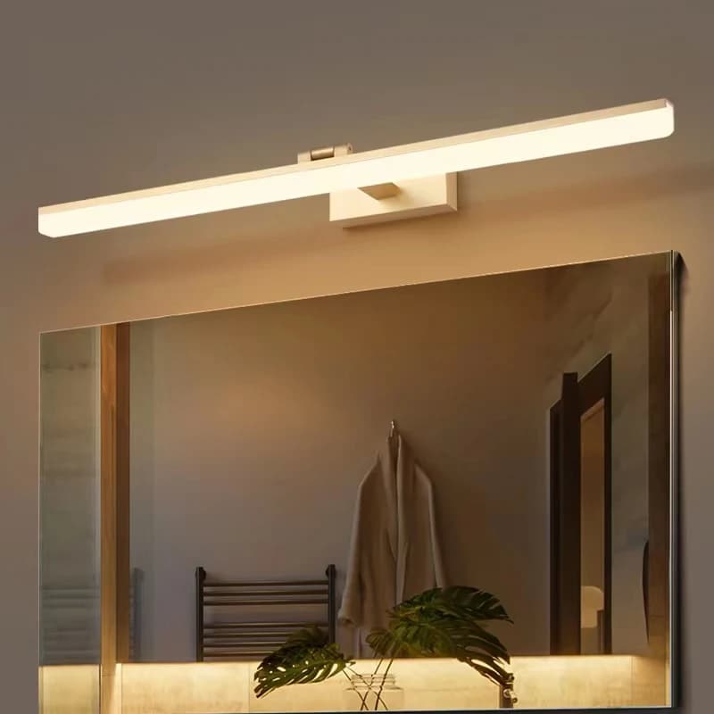 Specchio da bagno lampada da parete decorativa stile semplice installazione senza fori in alluminio spogliatoio donna trucco illuminazione a LED