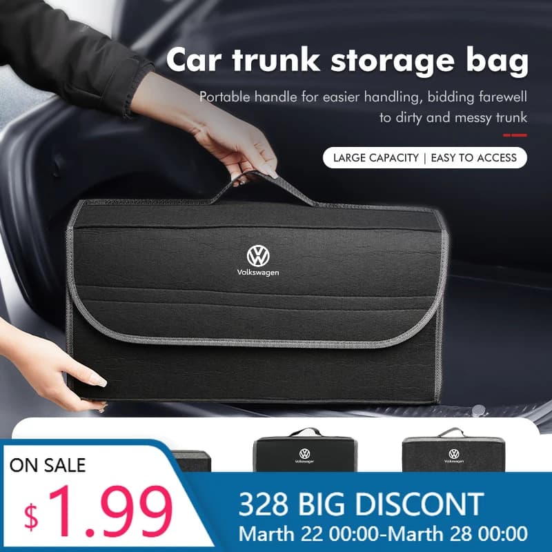 Copri Specchietti Retrovisori, Organizer Pieghevole per Bagagliaio Auto, Borsa Portatile da Viaggio per Volkswagen Scirocco Passat Polo B5 B6 B7 CC Tiguan