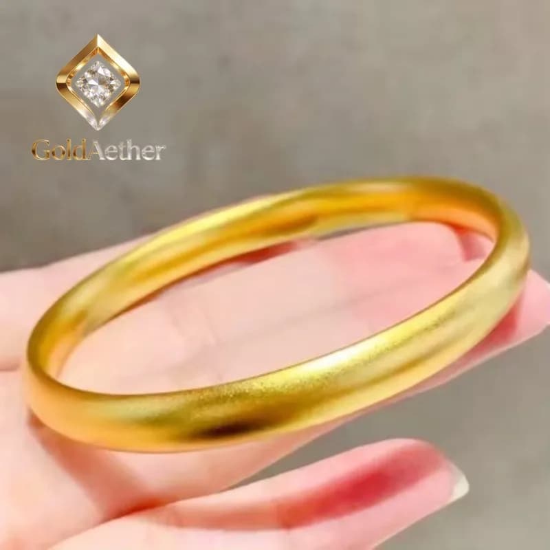 Bracciale in oro 24K 9999 GoldAether, metodo antico, con anello a serpente, regalo per donna, matrimonio, San Valentino