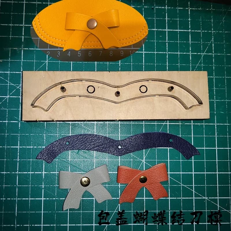 Knife with ribbon for rivets, handmade leather hanger, set of knife stems, custom sanction plate for knives