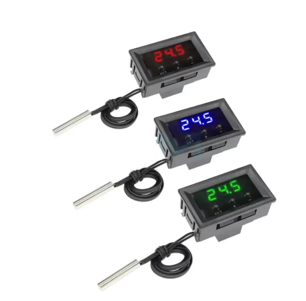 DC 12V W1209 Termostato digitale Scheda di controllo della temperatura Modulo controller termometro Rosso Blu Verde LED Sensore NTC impermeabile